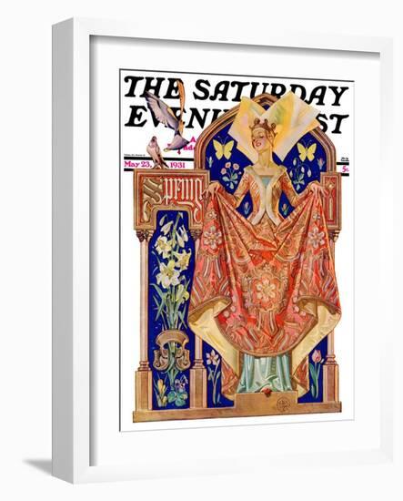 "Queen of Spring," Saturday Evening Post Cover, May 23, 1931-Joseph Christian Leyendecker-Framed Giclee Print