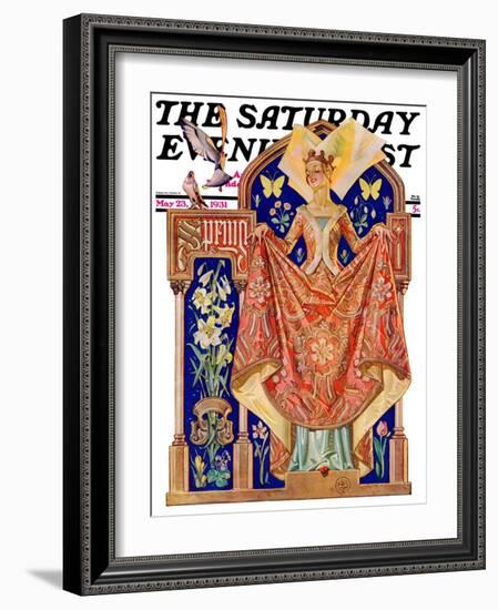 "Queen of Spring," Saturday Evening Post Cover, May 23, 1931-Joseph Christian Leyendecker-Framed Giclee Print