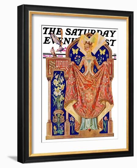 "Queen of Spring," Saturday Evening Post Cover, May 23, 1931-Joseph Christian Leyendecker-Framed Giclee Print