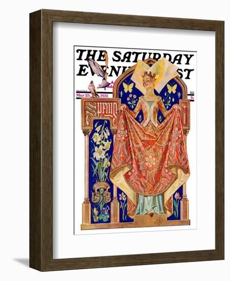 "Queen of Spring," Saturday Evening Post Cover, May 23, 1931-Joseph Christian Leyendecker-Framed Giclee Print