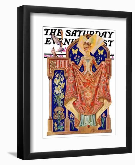 "Queen of Spring," Saturday Evening Post Cover, May 23, 1931-Joseph Christian Leyendecker-Framed Giclee Print