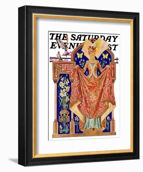 "Queen of Spring," Saturday Evening Post Cover, May 23, 1931-Joseph Christian Leyendecker-Framed Giclee Print