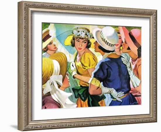 Queen of the Ball  - Saturday Evening Post "Leading Ladies", August 19, 1950 pg.31-Roy Prince-Framed Giclee Print