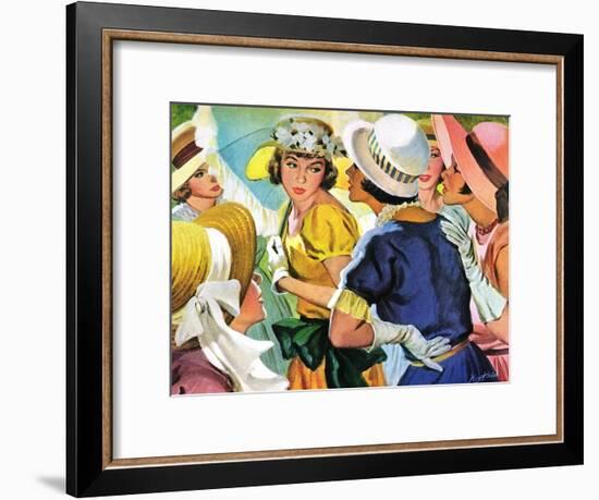 Queen of the Ball  - Saturday Evening Post "Leading Ladies", August 19, 1950 pg.31-Roy Prince-Framed Giclee Print