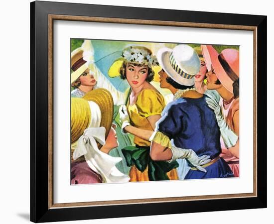 Queen of the Ball  - Saturday Evening Post "Leading Ladies", August 19, 1950 pg.31-Roy Prince-Framed Giclee Print