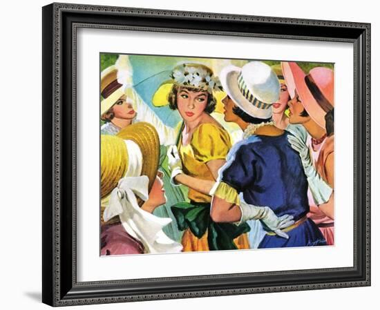 Queen of the Ball  - Saturday Evening Post "Leading Ladies", August 19, 1950 pg.31-Roy Prince-Framed Giclee Print