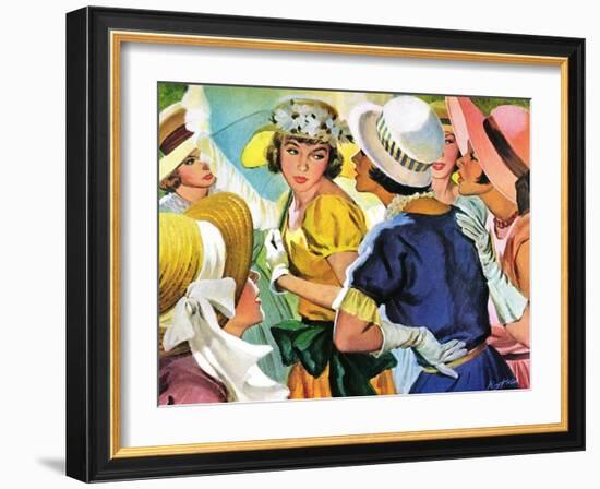 Queen of the Ball  - Saturday Evening Post "Leading Ladies", August 19, 1950 pg.31-Roy Prince-Framed Giclee Print