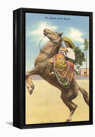 Queen of the Rancho, Charra on Horse-null-Framed Stretched Canvas