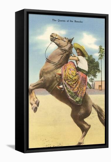 Queen of the Rancho, Charra on Horse-null-Framed Stretched Canvas
