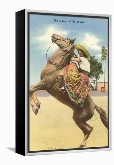 Queen of the Rancho, Charra on Horse-null-Framed Stretched Canvas