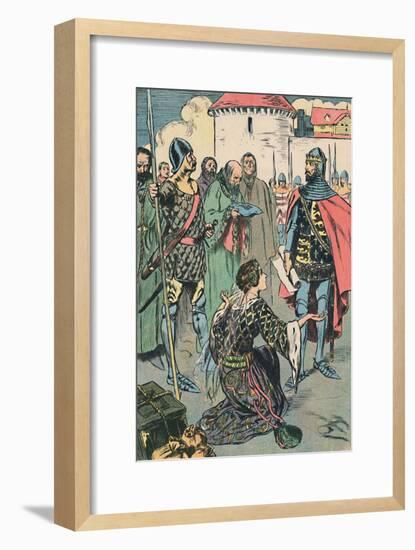 'Queen Philippa Pleads for the Men of Calais', c1907-Unknown-Framed Giclee Print