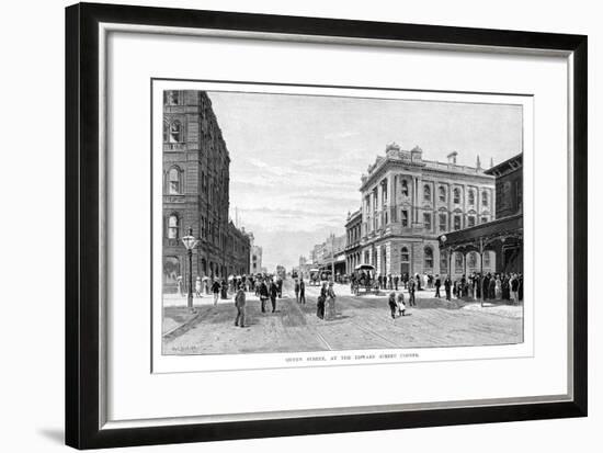 Queen Street, at the Edward Street Corner, Brisbane, 1860-WC Fitler-Framed Giclee Print