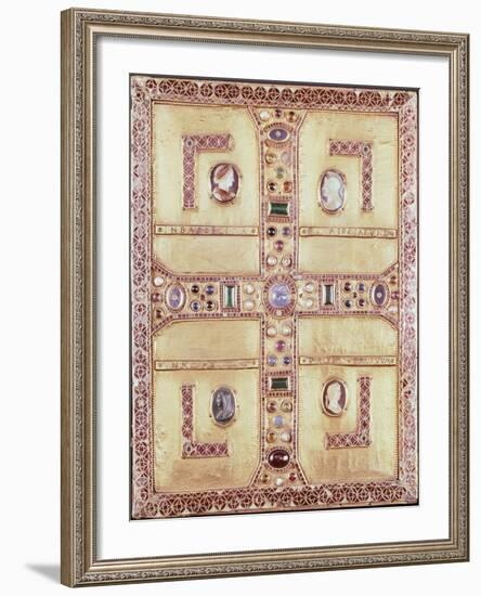 Queen Theodelinda's Gospel Book Cover in Gold, Cameos, Enamels and Precious Stones, Ca 603-null-Framed Giclee Print