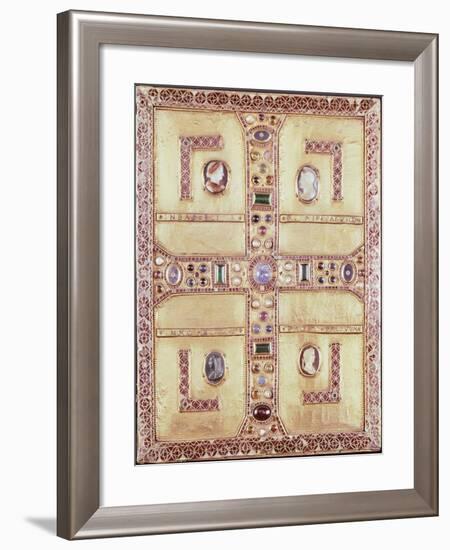 Queen Theodelinda's Gospel Book Cover in Gold, Cameos, Enamels and Precious Stones, Ca 603-null-Framed Giclee Print