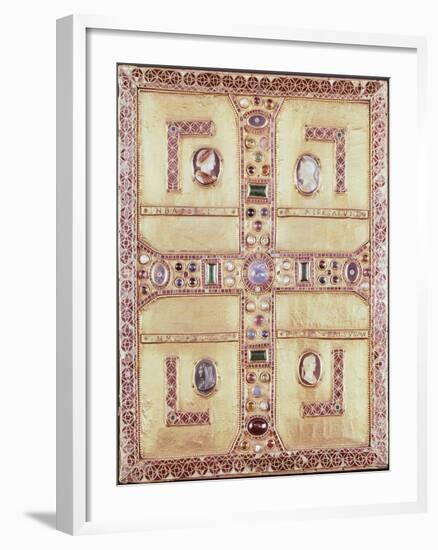 Queen Theodelinda's Gospel Book Cover in Gold, Cameos, Enamels and Precious Stones, Ca 603-null-Framed Giclee Print