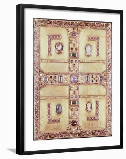 Queen Theodelinda's Gospel Book Cover in Gold, Cameos, Enamels and Precious Stones, Ca 603-null-Framed Giclee Print