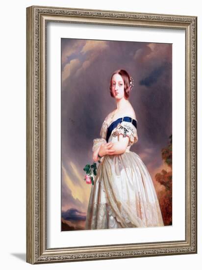 Queen Victoria (1819-1901) 1842 (Oil on Canvas)-Franz Xaver Winterhalter-Framed Giclee Print