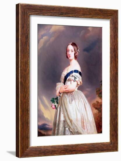 Queen Victoria (1819-1901) 1842 (Oil on Canvas)-Franz Xaver Winterhalter-Framed Giclee Print