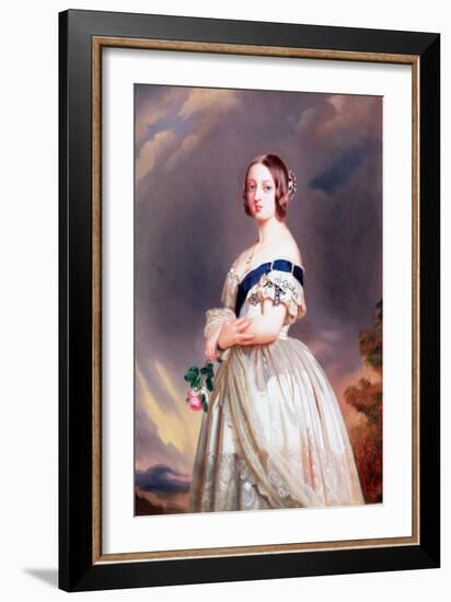 Queen Victoria (1819-1901) 1842 (Oil on Canvas)-Franz Xaver Winterhalter-Framed Giclee Print