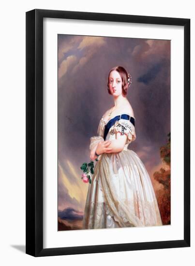 Queen Victoria (1819-1901) 1842 (Oil on Canvas)-Franz Xaver Winterhalter-Framed Giclee Print