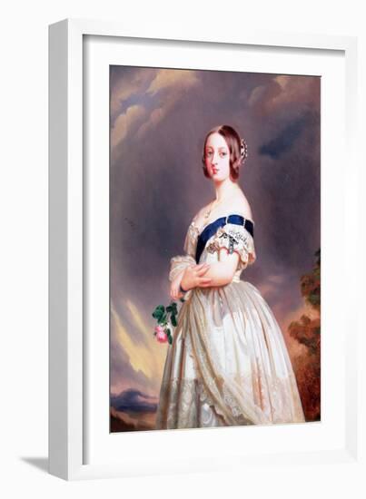 Queen Victoria (1819-1901) 1842 (Oil on Canvas)-Franz Xaver Winterhalter-Framed Giclee Print