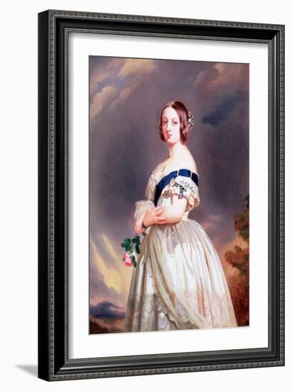 Queen Victoria (1819-1901) 1842 (Oil on Canvas)-Franz Xaver Winterhalter-Framed Giclee Print