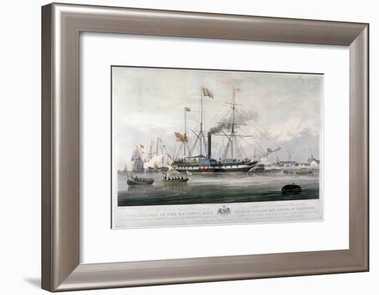 Queen Victoria and Prince Albert Arriving at the Royal Dockyard, Woolwich, Kent, 1843-E Duncan-Framed Giclee Print