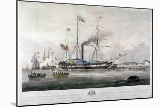 Queen Victoria and Prince Albert Arriving at the Royal Dockyard, Woolwich, Kent, 1843-E Duncan-Mounted Giclee Print