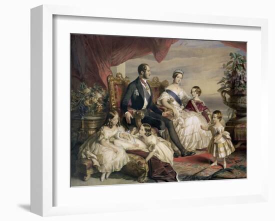 Queen Victoria and Prince Albert with Five of the Their Children, 1846-Franz Xaver Winterhalter-Framed Giclee Print