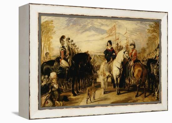 Queen Victoria and the Duke of Wellington Reviewing the Life Guards, 1839-Edwin Henry Landseer-Framed Premier Image Canvas