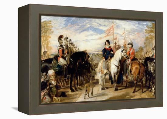 Queen Victoria and the Duke of Wellington reviewing the Life Guards, 1839-Edwin Landseer-Framed Premier Image Canvas