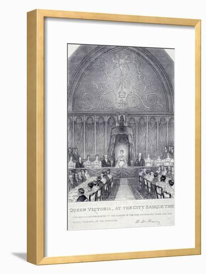 Queen Victoria at the Guildhall Banquet, London, 1837-null-Framed Giclee Print