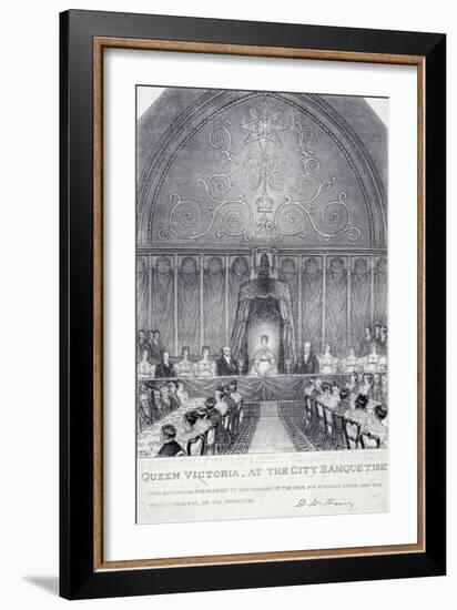 Queen Victoria at the Guildhall Banquet, London, 1837-null-Framed Giclee Print
