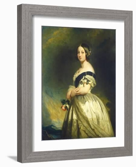 Queen Victoria, c.1843-Franz Xaver Winterhalter-Framed Giclee Print