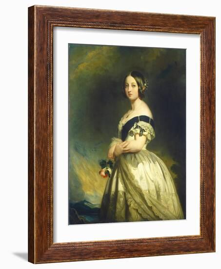 Queen Victoria, c.1843-Franz Xaver Winterhalter-Framed Giclee Print