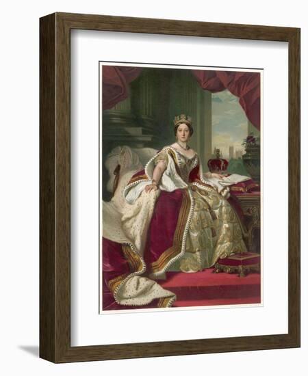 Queen Victoria Circa 1845-Franz Xaver Winterhalter-Framed Photographic Print