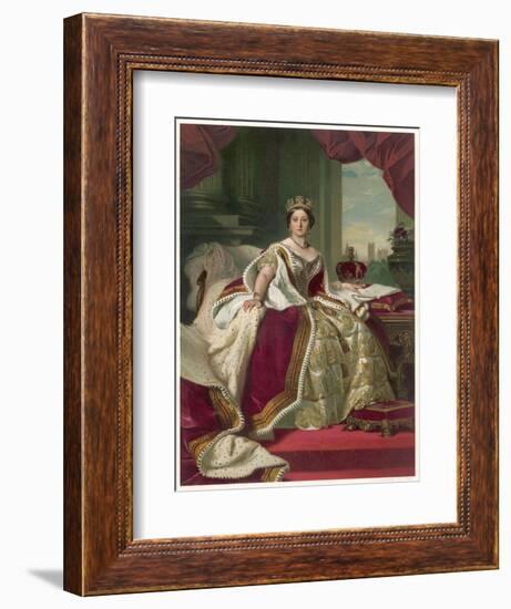 Queen Victoria Circa 1845-Franz Xaver Winterhalter-Framed Photographic Print