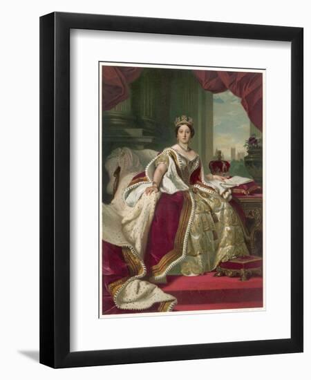 Queen Victoria Circa 1845-Franz Xaver Winterhalter-Framed Photographic Print