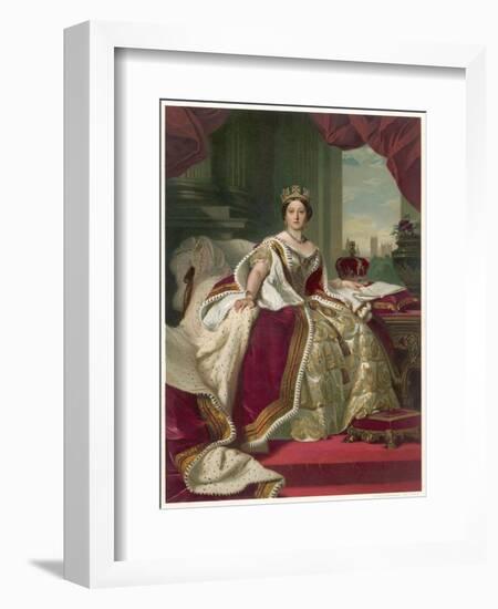 Queen Victoria Circa 1845-Franz Xaver Winterhalter-Framed Photographic Print