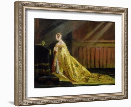 Queen Victoria in Her Coronation Robe, 1838-Charles Robert Leslie-Framed Giclee Print