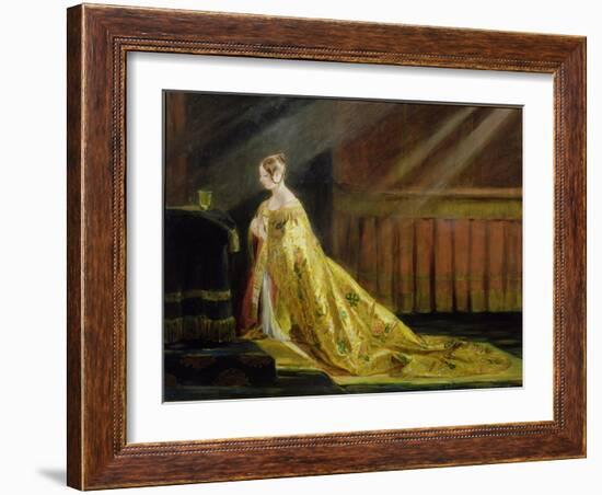 Queen Victoria in Her Coronation Robe, 1838-Charles Robert Leslie-Framed Giclee Print