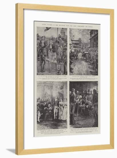 Queen Victoria in Her Relations with Her Army, Parliament and People-William Heysham Overend-Framed Giclee Print