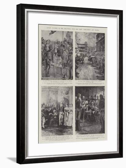 Queen Victoria in Her Relations with Her Army, Parliament and People-William Heysham Overend-Framed Giclee Print