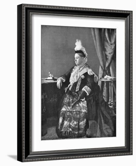 Queen Victoria in the Dress She Wore at Her Golden Jubilee Service, 1887-Hughes & Mullins-Framed Giclee Print