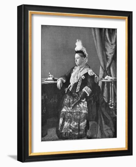 Queen Victoria in the Dress She Wore at Her Golden Jubilee Service, 1887-Hughes & Mullins-Framed Giclee Print