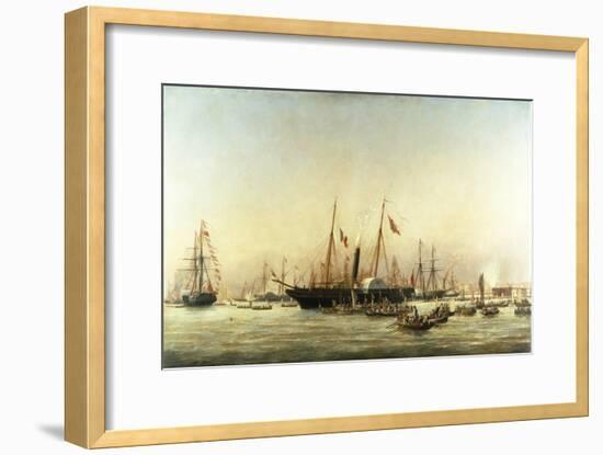 Queen Victoria Landing at Brighton, C.1843-Richard Henry Nibbs-Framed Giclee Print