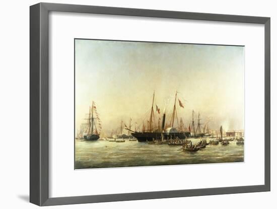 Queen Victoria Landing at Brighton, C.1843-Richard Henry Nibbs-Framed Giclee Print