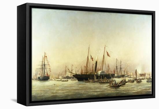 Queen Victoria Landing at Brighton, C.1843-Richard Henry Nibbs-Framed Premier Image Canvas