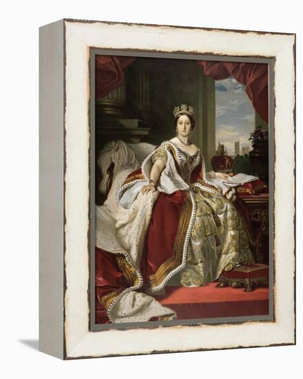 Queen Victoria of England in Her Coronation Robes-Franz Xaver Winterhalter-Framed Premier Image Canvas