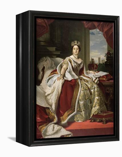 Queen Victoria of England in Her Coronation Robes-Franz Xaver Winterhalter-Framed Premier Image Canvas